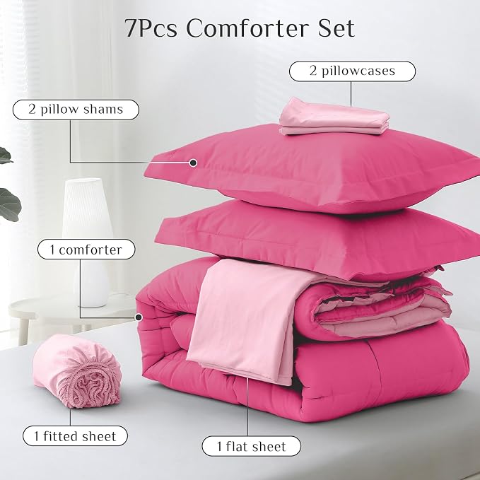 JOLLYVOGUE King Comforter Set, Ultra-Soft Bed in a Bag King Size 7 Pieces - Image 5