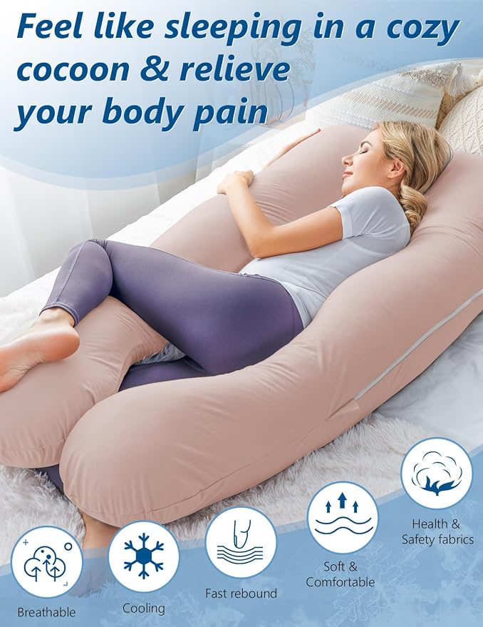 Meiz Cooling Pregnancy Pillows for Sleeping, Maternity Body Pillow for Pregnant - Image 3