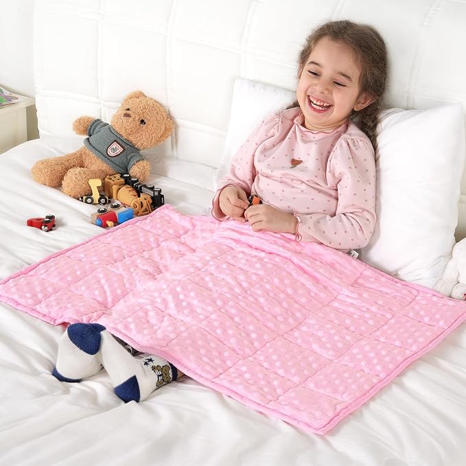Kivik Weighted Lap Pad, Minky Dots Small Weighted Blanket 2lbs, Ultra-Soft by Kivik