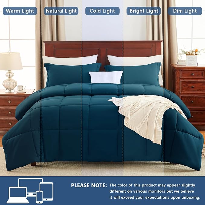 CozyLux Twin/Twin XL Comforter Set Lyons Blue - Image 5