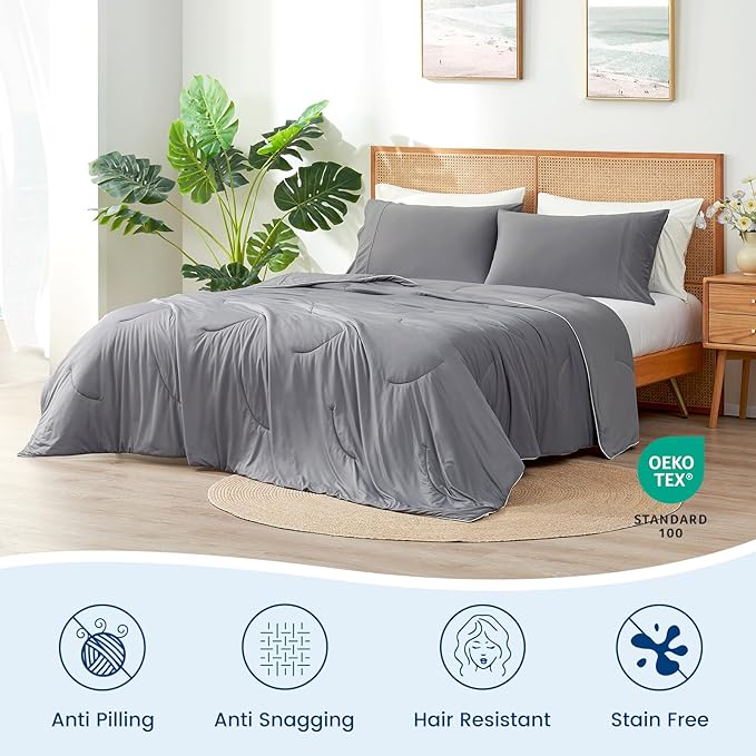 Cozy Bliss Cooling Comforter Twin Size, Reversible Lightweight Cooling Blankets - Image 6