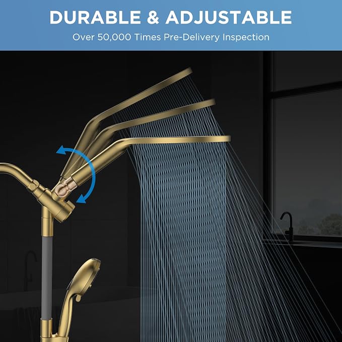 Dual Handheld Shower Head Combo, 2-in-1 Rain Shower Heads System 8 Inch - Image 2