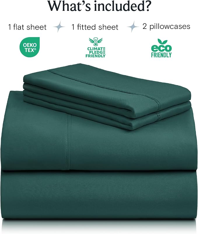 LuxClub 4 PC Queen Sheet Set, Breathable Luxury Bed Sheets, Deep Pockets 18" - Image 2