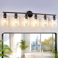 DLLT 6-Light Bathroom Light Fixtures: Black Modern Vanity Lights by DINGLILIGHTING