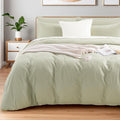 NEXHOME PRO Duvet Cover Set Super Queen 92"x98" Linen Feel Textured Organic by NEXHOMEPRO
