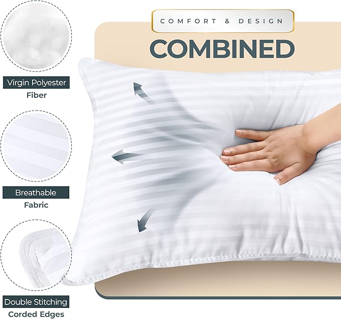 Utopia Bedding Bed Pillows for Sleeping Standard Size, Down Alternative Pillow - Image 5