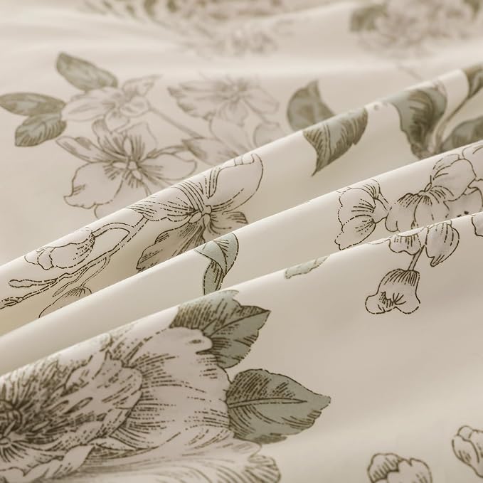 OAITE Duvet Cover Set King Size Floral Pattern 600 Thread Count Ultra Soft 100% - Image 6