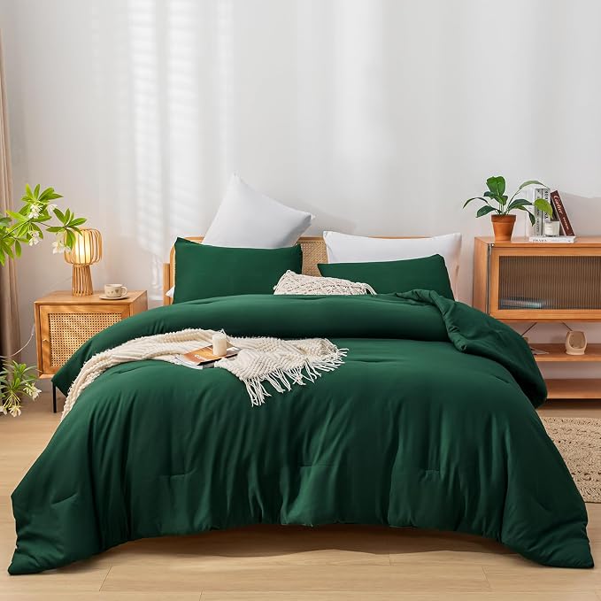 weigelia Queen Comforter Set Boho Emerald Green Comforter - Image 2