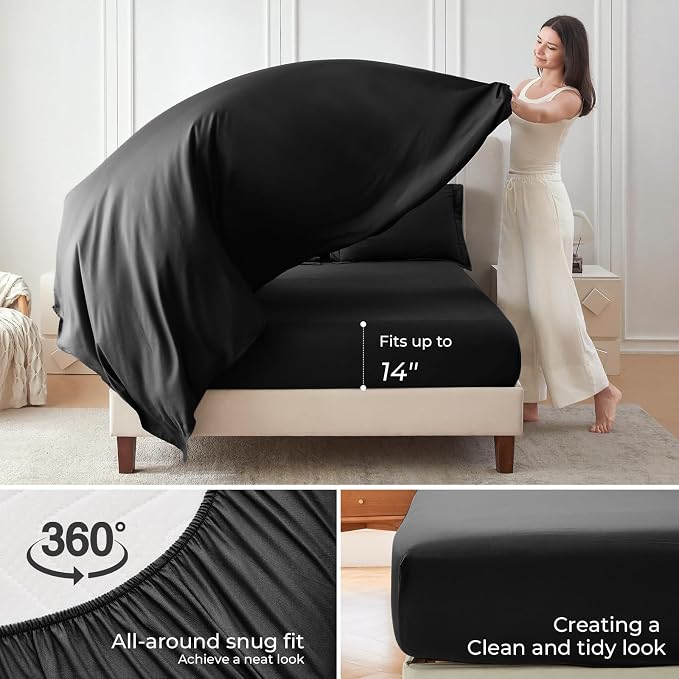 Sasttie Red & Black Full Size Comforter Sets, 7 Pieces Reversible Bed in a Bag - Image 5