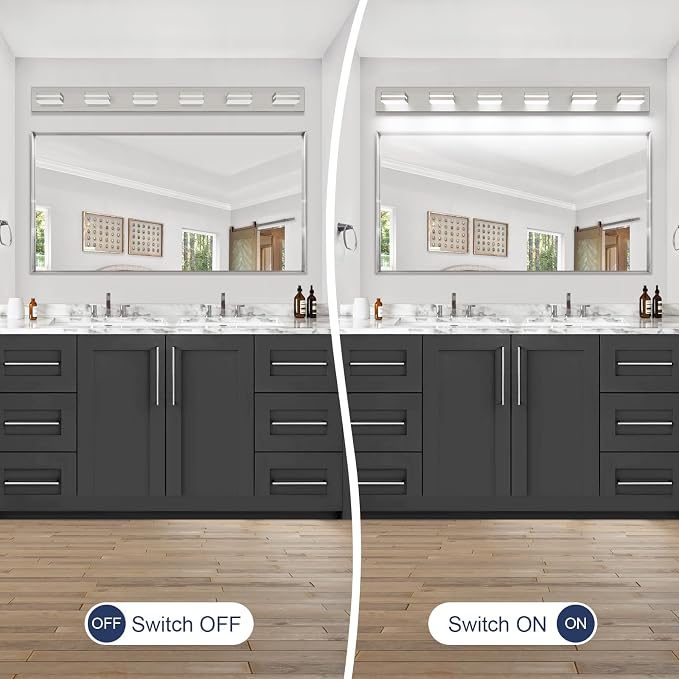 SineRise LED Modern Bathroom Vanity Light Fixtures, Brushed Nickel Modern - Image 6