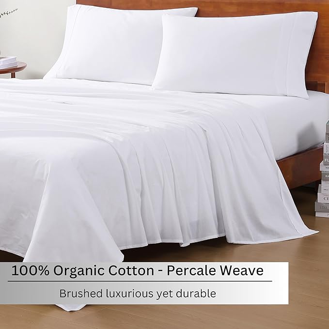 LANE LINEN 100% Organic Cotton Twin Sheets Set, Breathable Cotton Sheets Twin - Image 3
