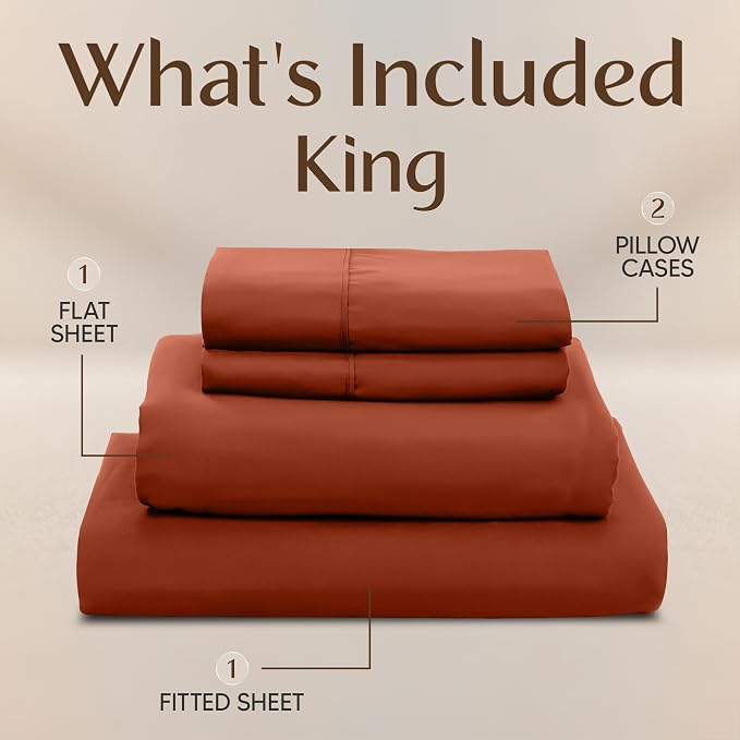 Utopia Bedding King Size Sheet Set – 4 Piece Bed Sheets, Soft and Breathable - Image 3