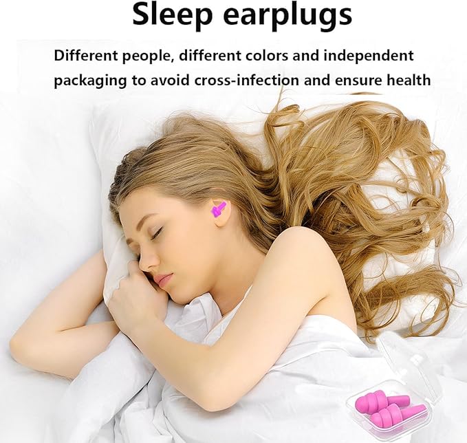 Ear Plugs for Sleeping, 8 Pairs Noise Canceling Soft Reusable Silicone Earplugs - Image 5