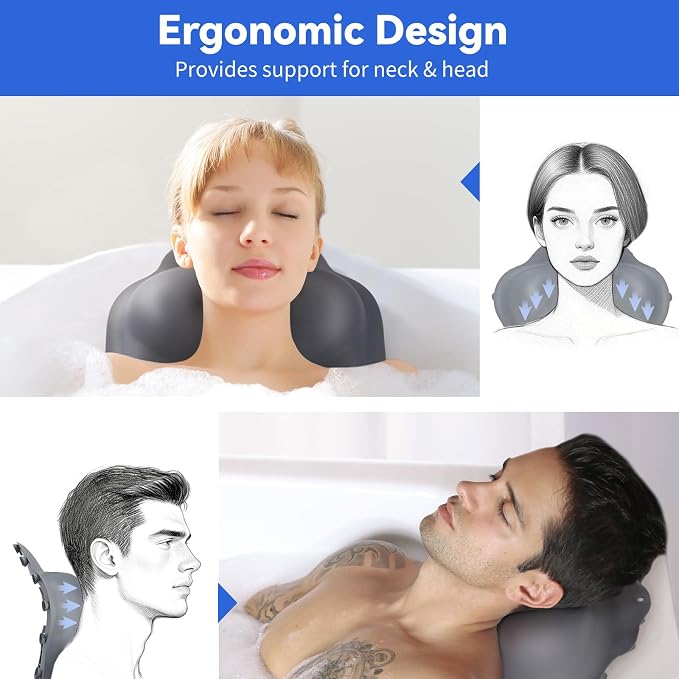 Goowin Bath Pillows for Tub, New Generation Skin-Friendly Silicone Bath Pillow - Image 2