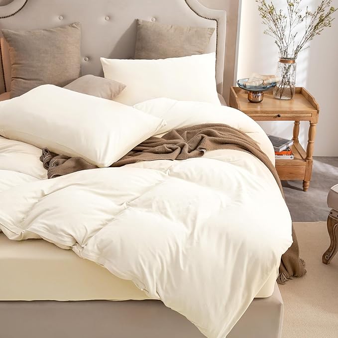 PURE ERA Jersey Knit Duvet Cover Set 100% T-Shirt Cotton Super Soft Comfy 3pc - Image 4