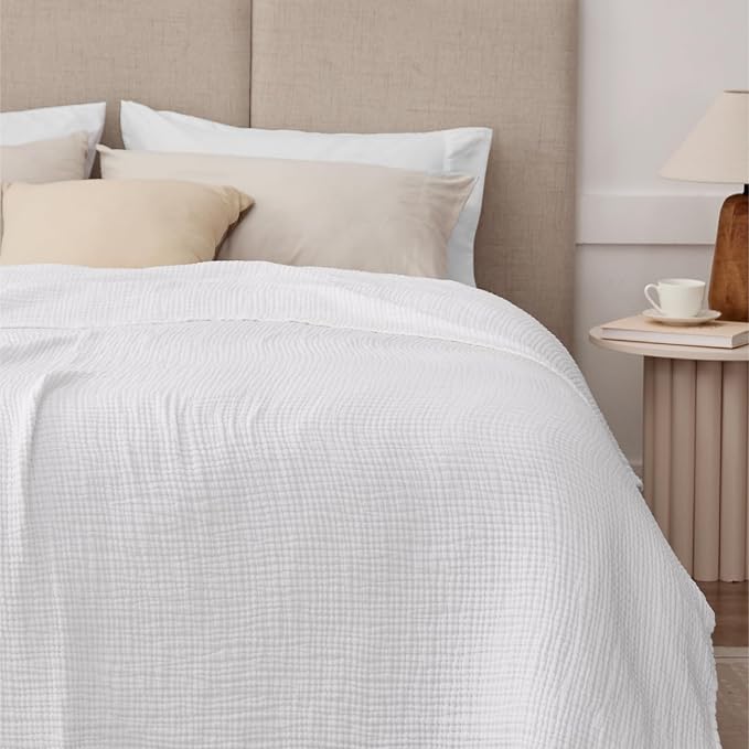 100% Cotton Muslin Blanket 40" x 40", Breathable and Lightweight Cotton Throw - Image 3