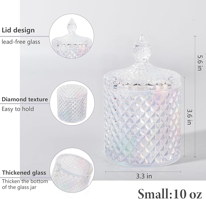 2 Pack Qtip Holder Thick Glass Apothecary Jars - Image 3