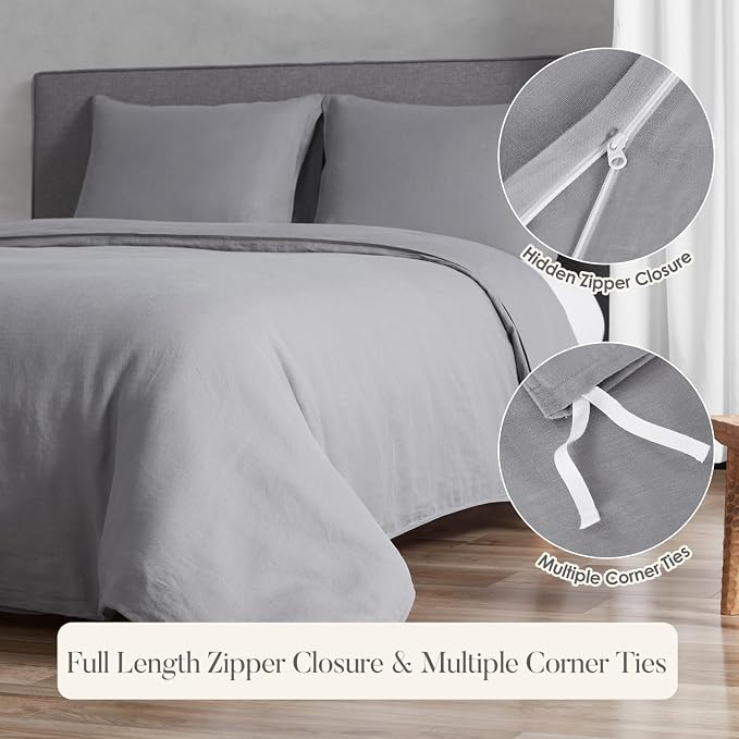 DAPU 100% Linen Duvet Cover Set - Image 4
