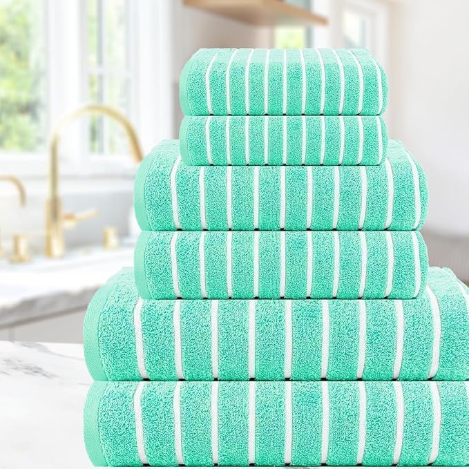 CASA COPENHAGEN Ecstatic 6Pcs 100% Egyptian Cotton Large Designer Towels Gift - Image 3