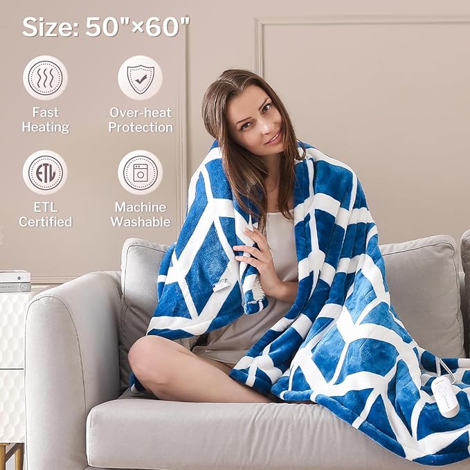 VENTIMI Electric Blanket Heated Throw, Fast Heating Blankets - Image 5