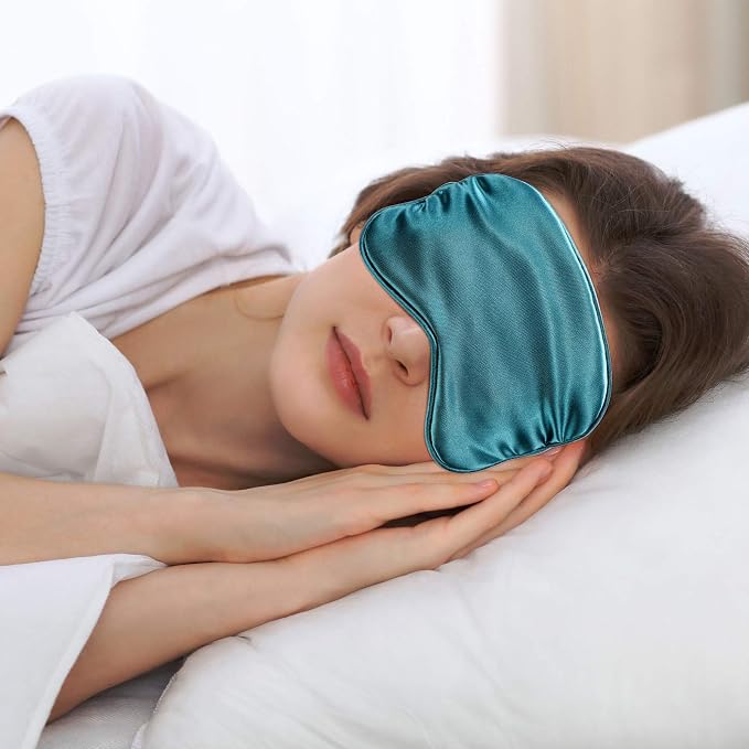 Silk Satin Sleeping Mask Eye Mask Set Include 2 Blindfold Eyeshade Elastic - Image 3