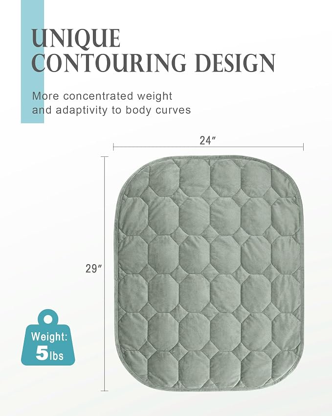Weighted Lap Blanket 7lbs, Cozy Luxury Crystal Velvet Weighted Blanket - Image 3