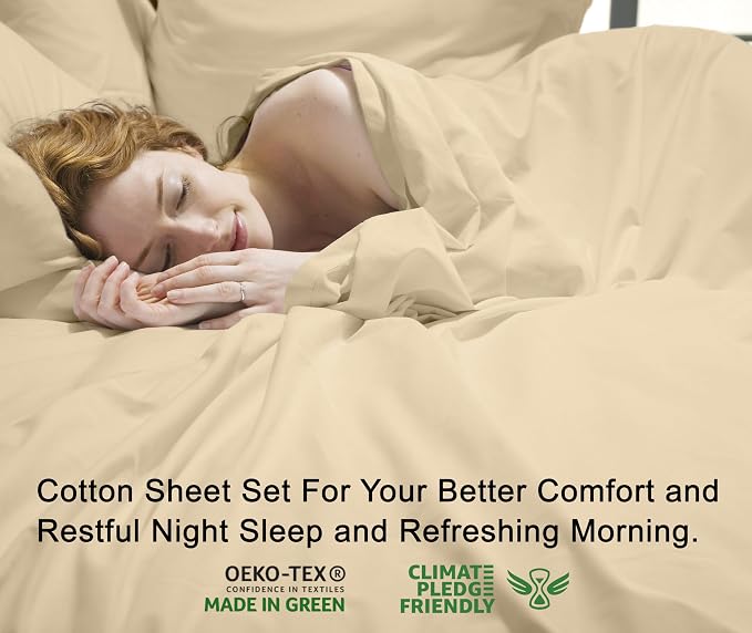 RUVANTI 100% Cotton Sheets – Twin Size Percale Bedding, Cooling & Breathable - Image 4