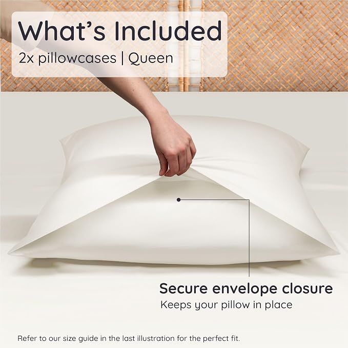 Bambaw 100% Viscose Derived from Bamboo Pillowcase Queen Size – Set of 2 Queen - Image 2
