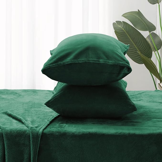BEDELITE Flannel Sheets Twin Size Dark Green - Image 7