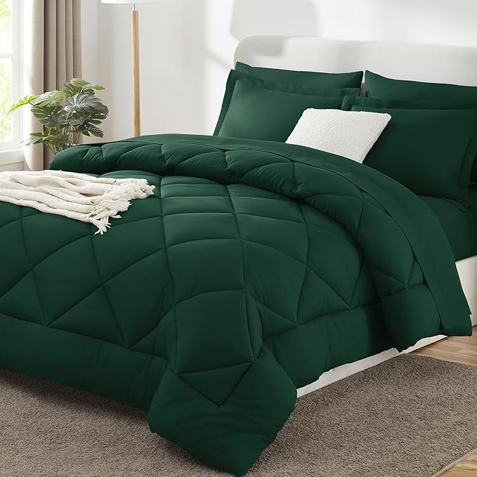 CozyLux California King Comforter Set Emerald Green by CozyLux