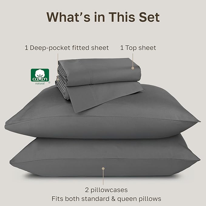 California Design Den Luxury 100% Cotton Sheets Queen Size - Image 4