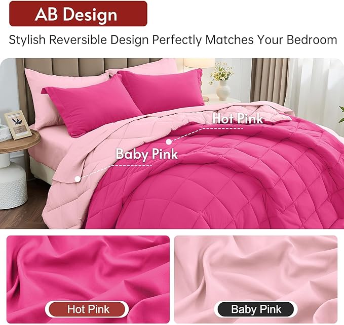 MUXHOMO 5 Pieces Twin Comforter Set, Reversible Bed in a Bag Twin Size - Image 3