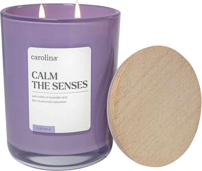 Carolina Calm The Senses Scented Candle, 16 oz Lavender & Fern Scented by CAROLINA