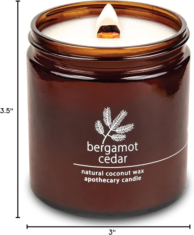 Hemlock Park Bergamot Cedar Apothecary Hand-Poured Scented Candle | Crackling - Image 6