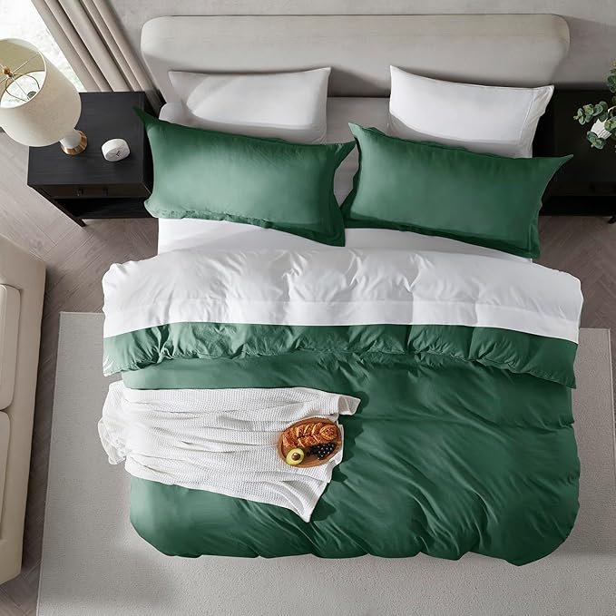 Nestl Dark Green Duvet Cover Queen Size - Image 5