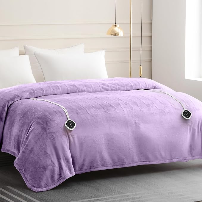 HOMLYNS LuxeHeat Heated Blanket Electric Blanket Queen Size, Soft Flannel - Image 7
