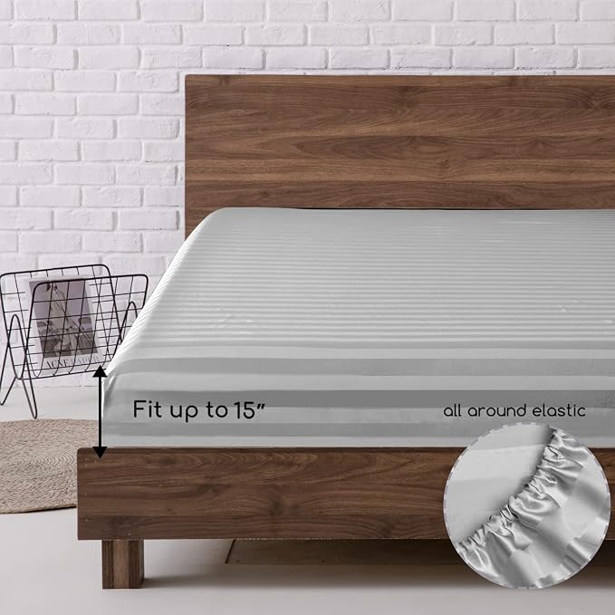 MR&HM Satin Bed Sheets, King Size Sheets Set - Image 5