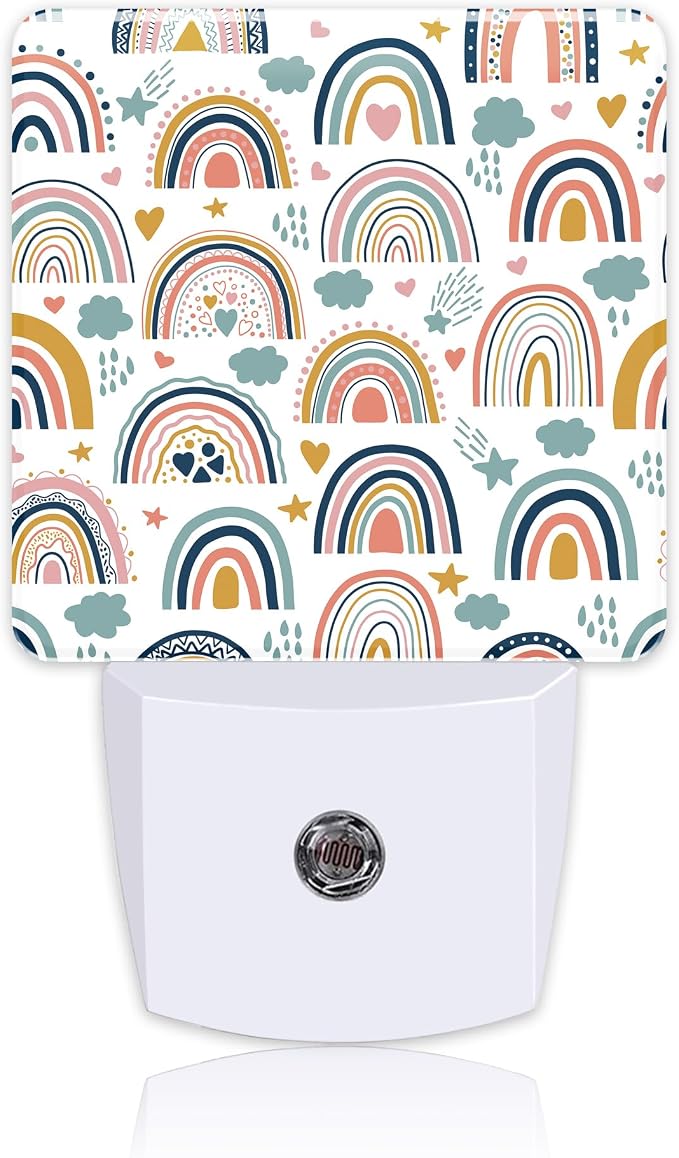 Night Light for Kids Girls Boys, Cute Boho Rainbows LED Night Light Plug into by Uiaoiais