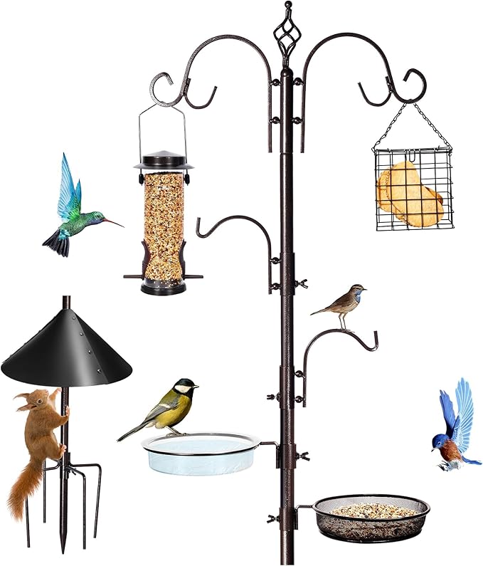 YINGYM Bird Feeding Station Kit, 87 Inches Bird Feeder Pole, Premium Feeder by YINGYM