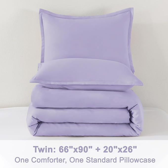 Litanika Lavender Comforter Twin/Twin XL Size, 2 Pieces Boho Lightweight Solid - Image 9
