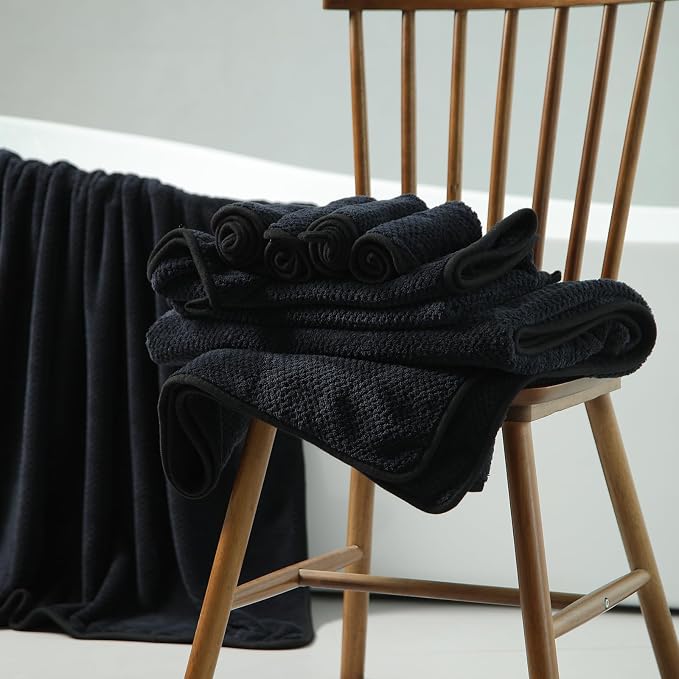 8 Pack Towel Set Gray Oversized Bath Sheet Sets - Image 3