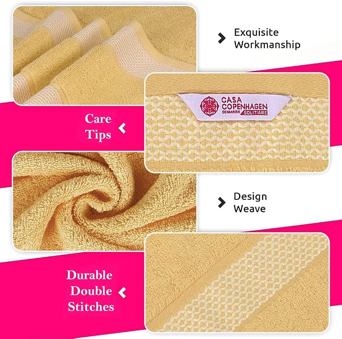 CASA COPENHAGEN Solitaire 6Pcs 100% Egyptian Cotton Large Designer Towels Gift - Image 6