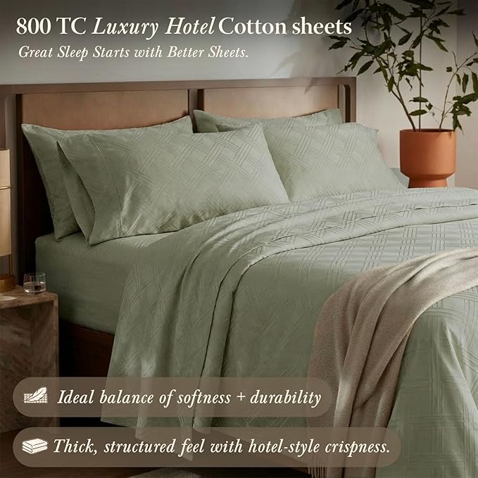 Threadmill King Size Sheets for King Mattress | 800 Thread Count Jacquard - Image 2