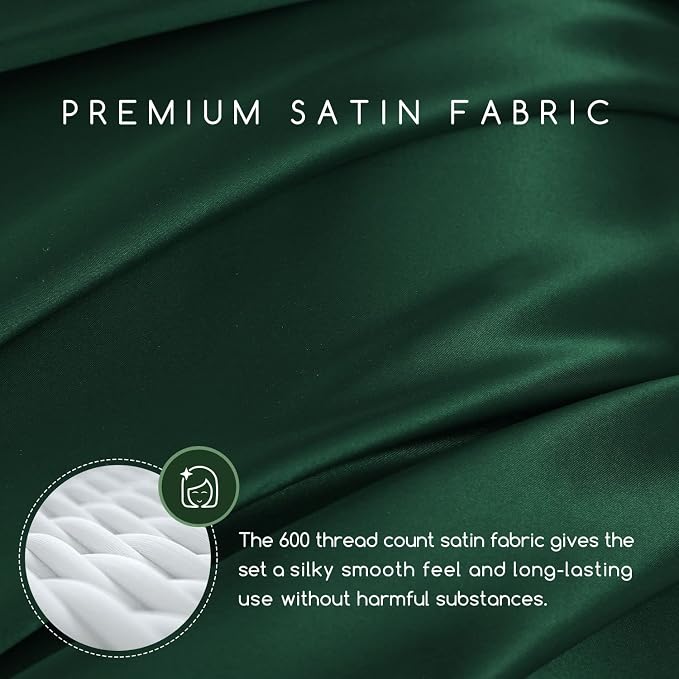 MR&HM Satin Bed Sheets, King Size Sheets Set - Image 3