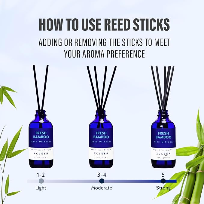 Xcleen Reed Diffuser, Fresh Bamboo Scented Diffuser - Image 5
