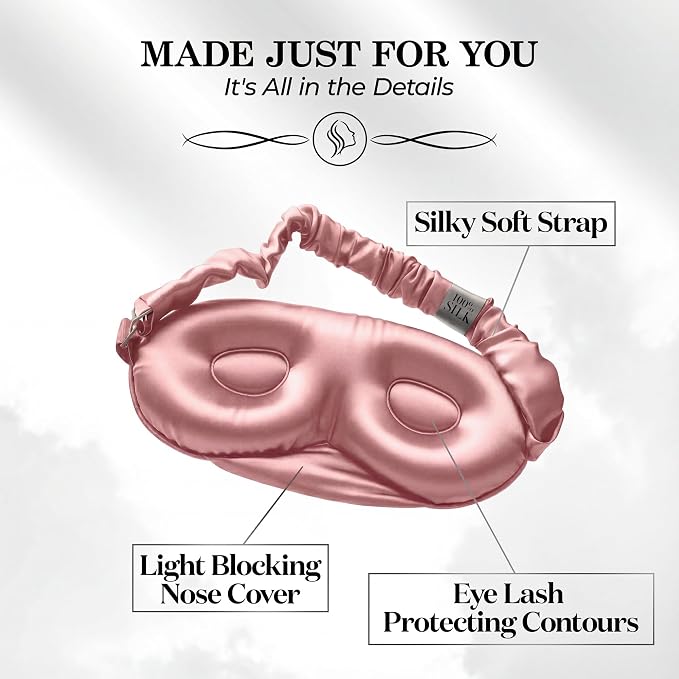 SLEEP SANCTUARY 100% Pure Mulberry Silk Sleep Mask - Image 6