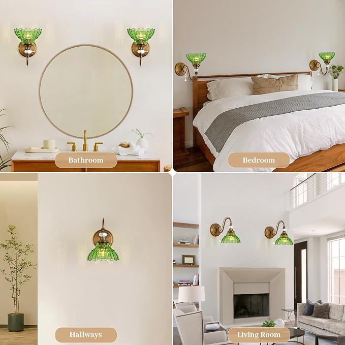 1 Piece Vintage Wall Sconce, 1-Light Matte Antique Brass Finish Wall Sconce - Image 5