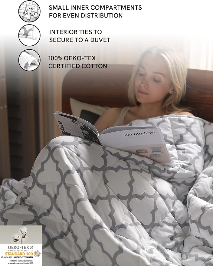 YnM Weighted Blanket, Heavy 100 Percent Oeko-Tex Certified Cotton Material - Image 5