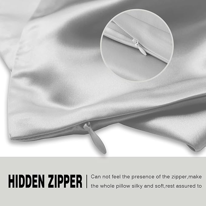 Silk Pillow Cases 2 Pack, Soft Breathable and Sliky Standard Size Pillow Cases - Image 4