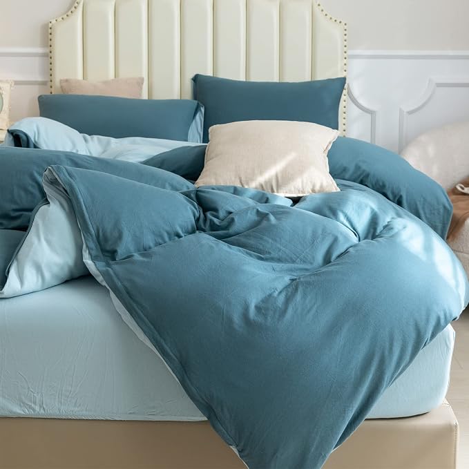 PURE ERA Jersey Knit Duvet Cover Set 100% T-Shirt Cotton Super Soft Comfy 3pc by PUREERA